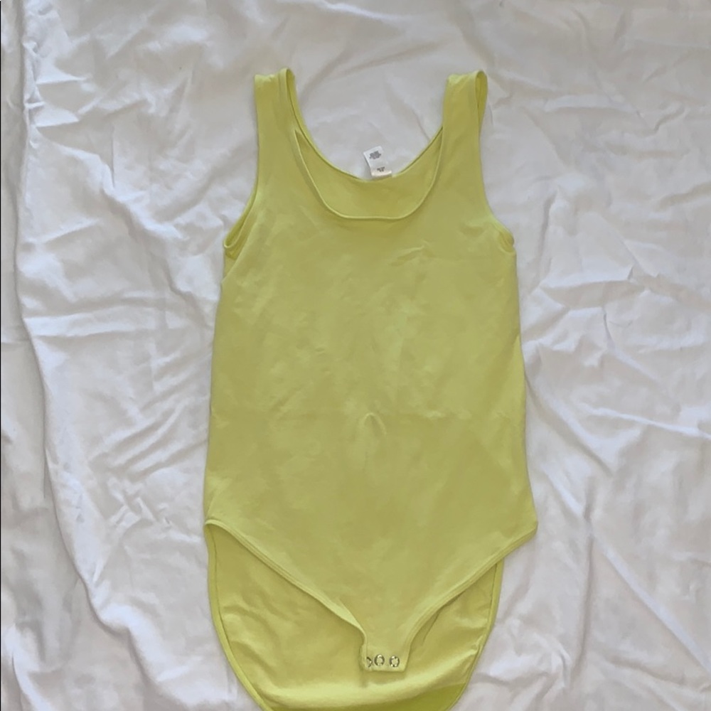 Victoria’s Secret lime green bodysuit.